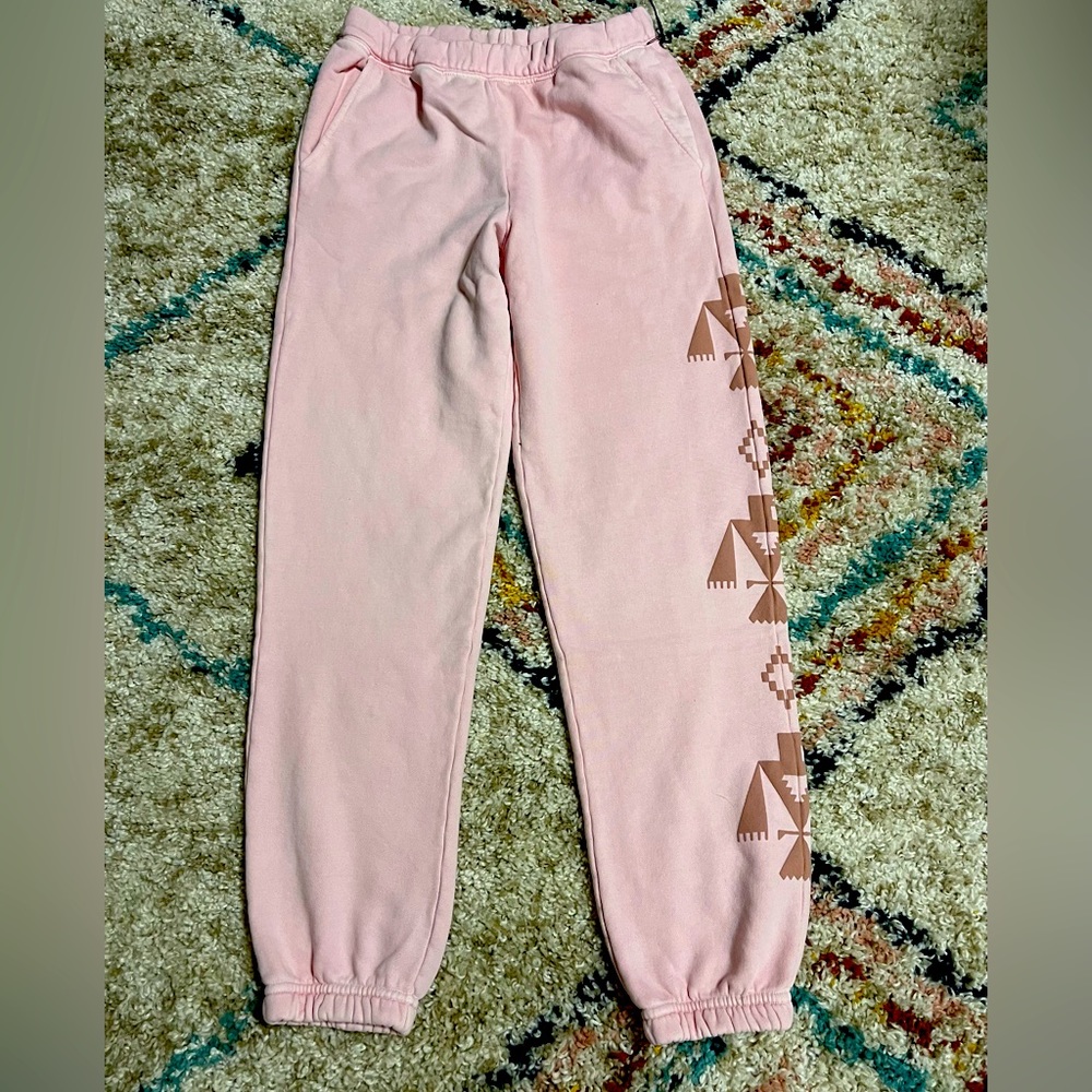 New Spirit jersey pink Aztec high rise pants size XS